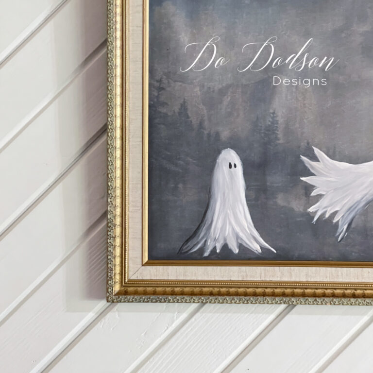 Easy Ghost Paintings On Thrifted Art For Halloween Do Dodson Designs