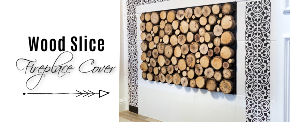 November DIY Challenge: Wood Slice Fireplace Facade - Dwell Beautiful