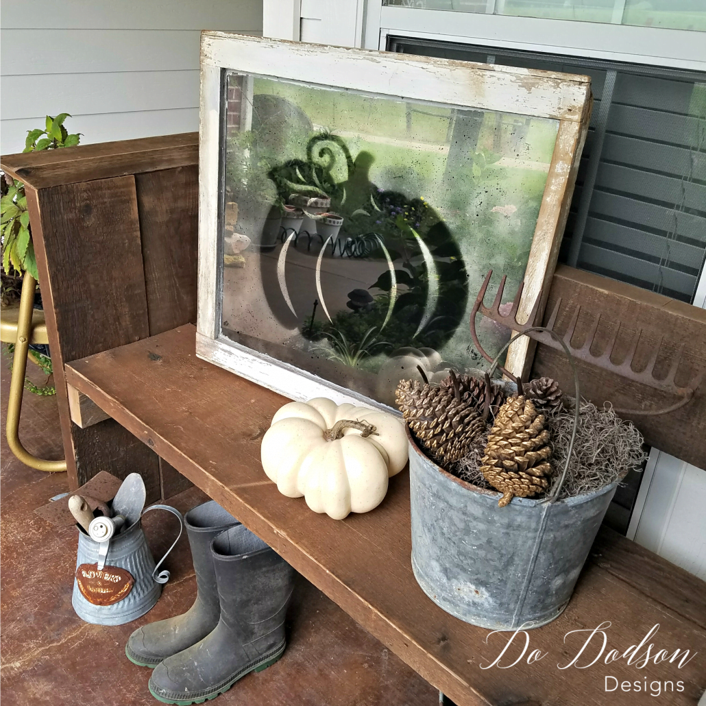 I love how I created fall decor with this re-purposed window. 