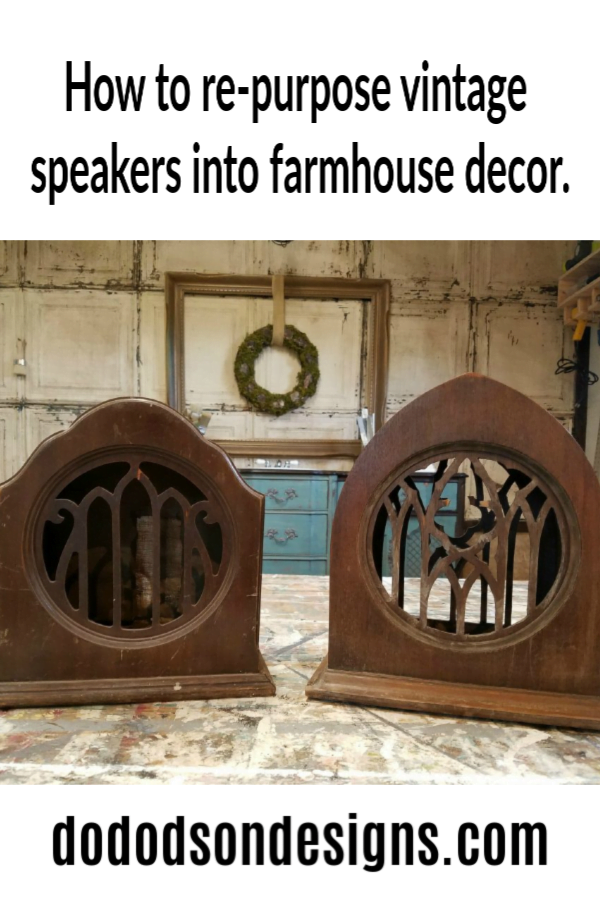 How to easily re-purpose vintage speakers into farmhouse decor. 