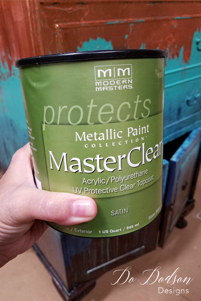 I use a clear coat to seal copper leaf after it's applied.