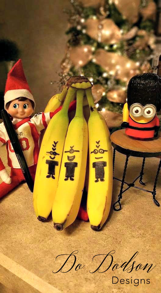 Elf on the shelf mischievious ideas with the minions. 