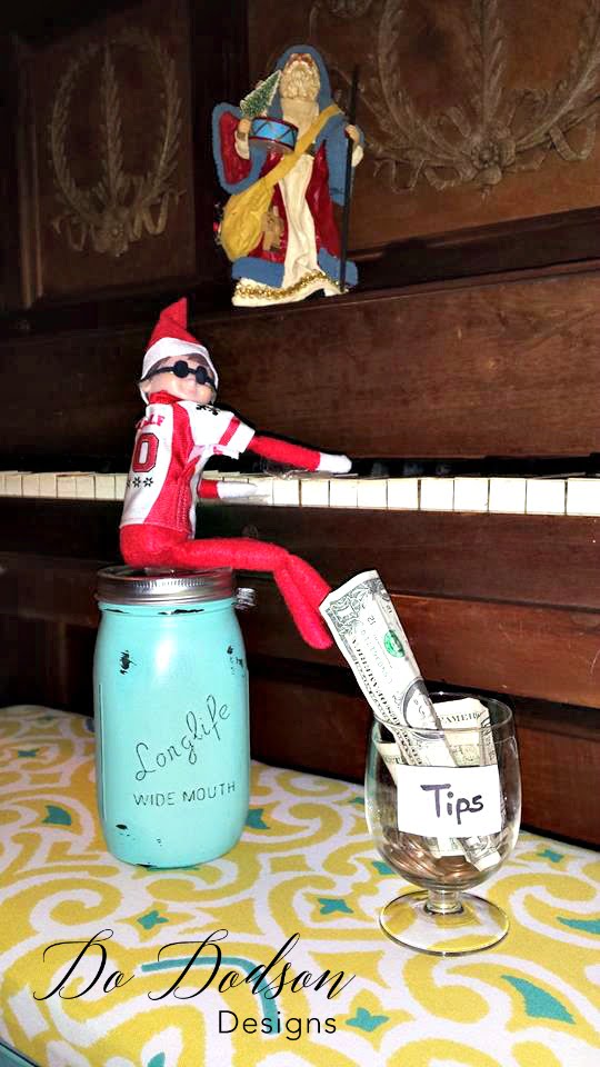 Elf on the shelf mischievious ideas mocking Stevie Wonder.