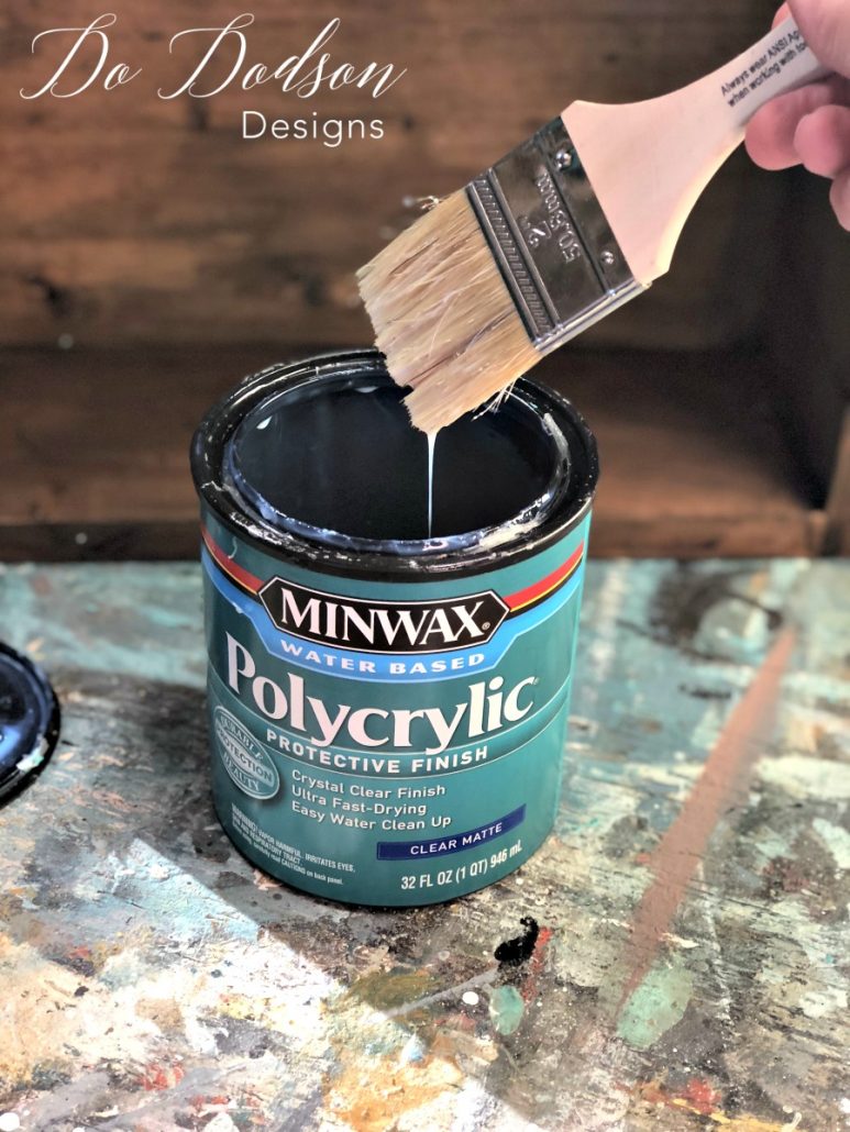 I use Minwax polycrylic over water based stains to seal the wood.
