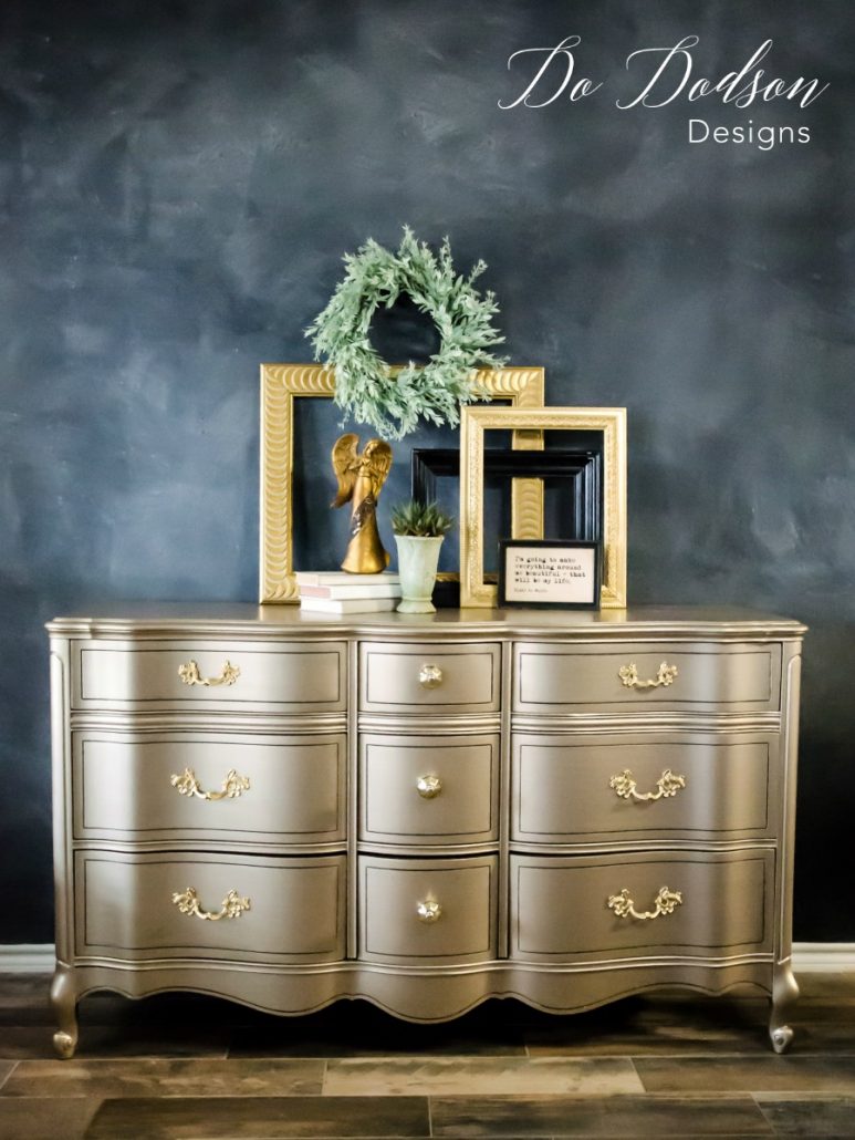 Using metallic paint on your wood furniture can really make a statement when you're looking for that wow factor.