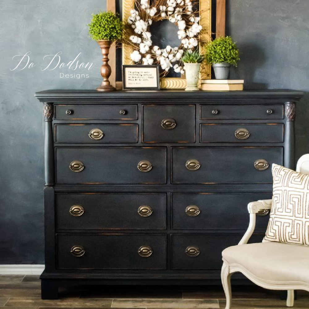 Quick And Easy Black Wax Furniture Makeover - Do Dodson Designs