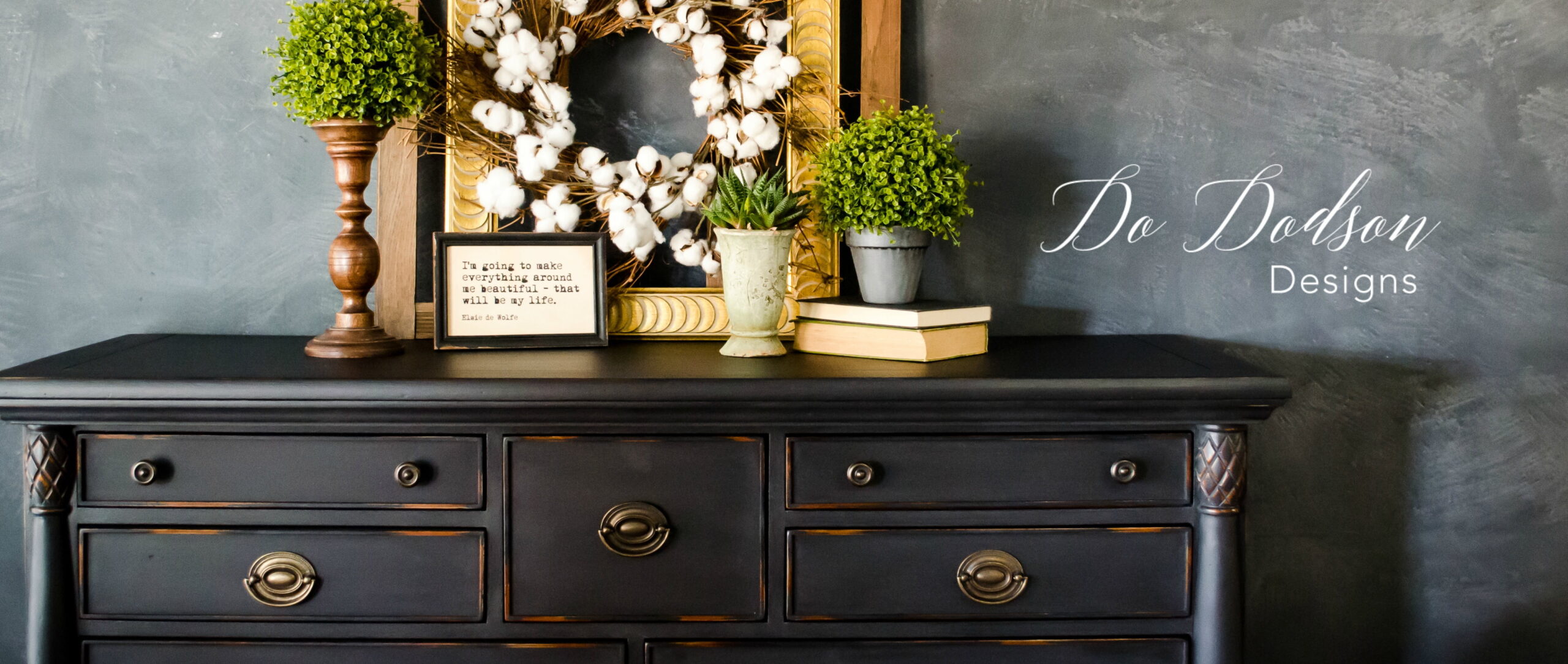 Quick And Easy Black Wax Furniture Makeover - Do Dodson Designs