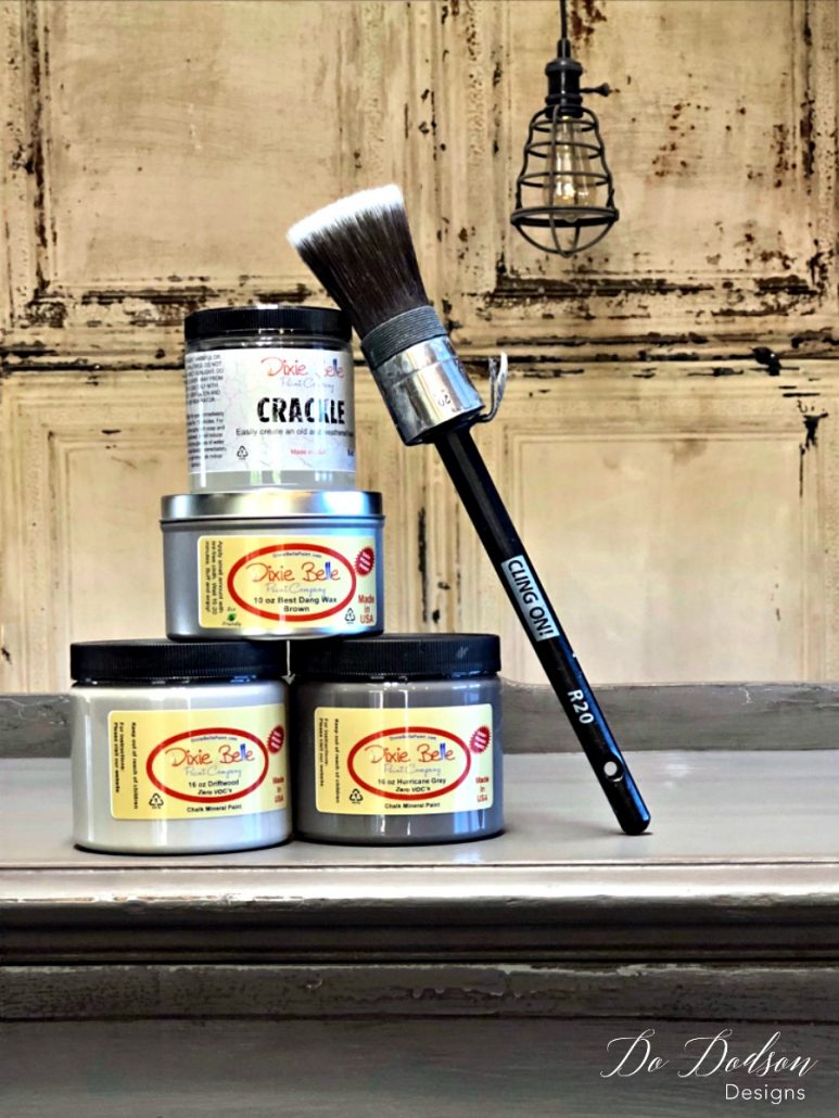 These are the products I know, love, and trust for all my furniture makeovers. These 4 products added so much beauty to my grey sideboard. 