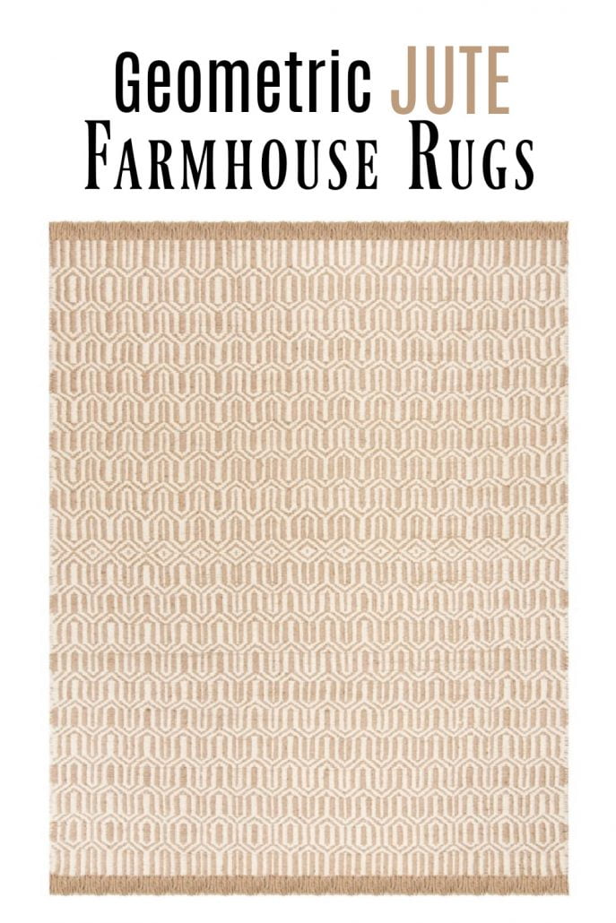 Jute rugs have become super trendy in today's styles. From BOHO to Farmhouse-Style and everything in between. I especially love the geometrical pattern in this one.