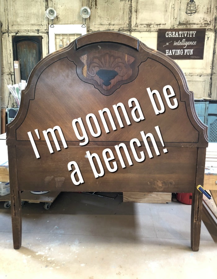 Like most of my projects, this headboard bench took a little turn from what I had visioned. If not for my sweet friend giving me the idea, this project may not have had as much cattiness.