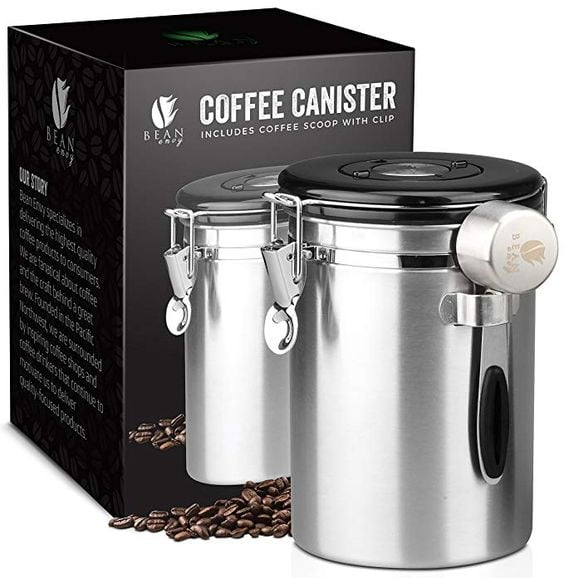 Coffee Bean Canister gift ideas for women that love all things coffee. 