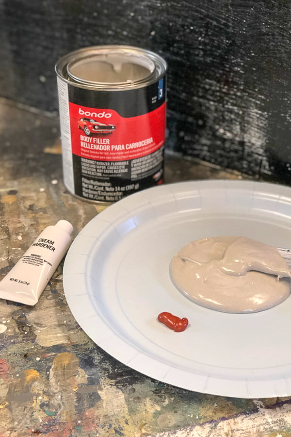 The Bondo comes as a kit and has two products that are combined to make it activate. Without the cream hardener, the Bondo will not thicken and harden. 
