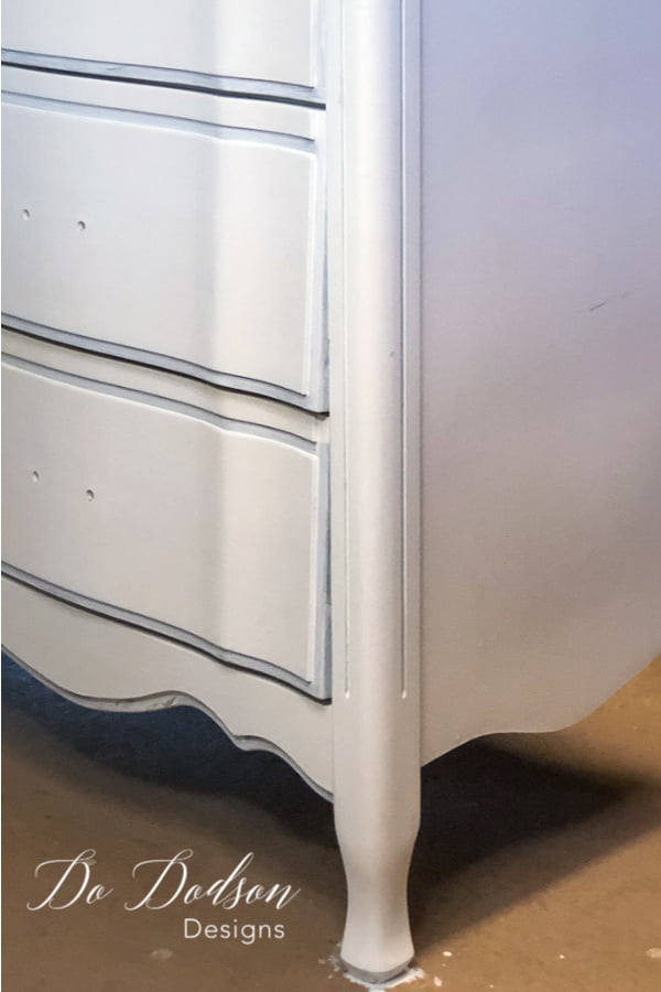 Slick stick is the perfect bonding primer for slick surfaces like this laminate dresser.