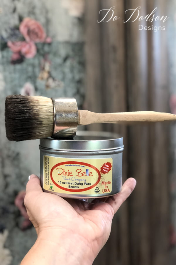 Multi-use paint/wax brush for furniture makeovers. 