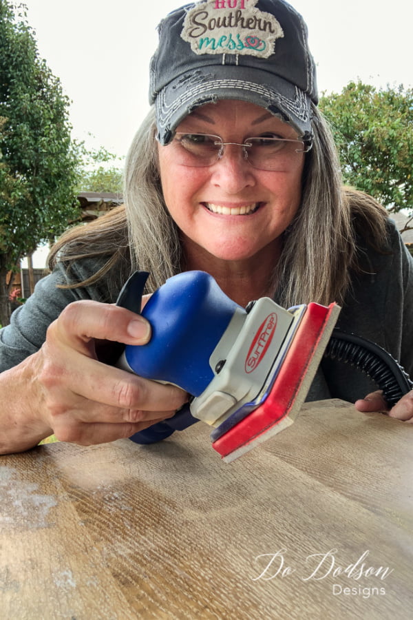 One tool, one project! Where have you been my sexy sanding machine?! Best Sander for wood furniture ever!