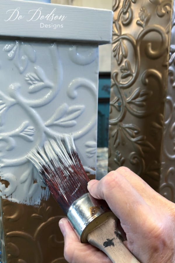 Paint one coat of your favorite chalky type paint.