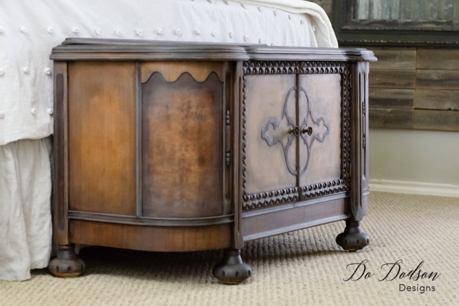 Adding black wax to vintage furniture can bring it back to life. Amazing transformation!