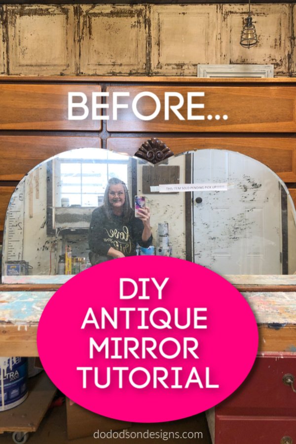 I've thrown away a lot of these old mirrors and I bet I'm not the only one. Today I'm sharing how to update these old beauties with a DIY antique mirror finish.