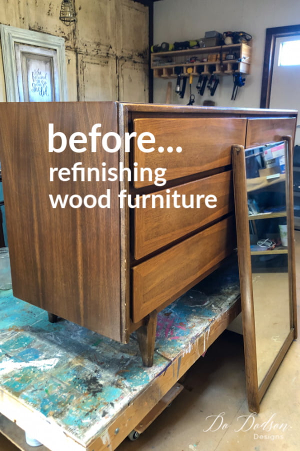 How to refinish wood furniture with gel stain. DIY Tutorial