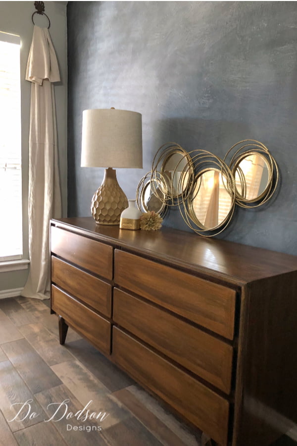 The dark walnut gel stain I used on this mid century modern dresser is stunning and I'm so glad I chose this finish.