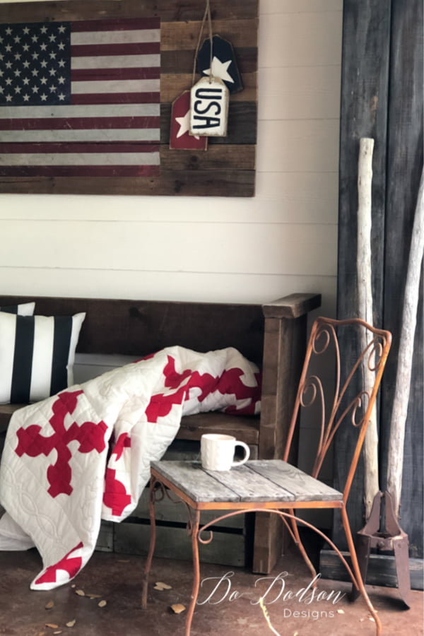 Isn't this cute? I created this American Flag pallet sign in just a few short hours.