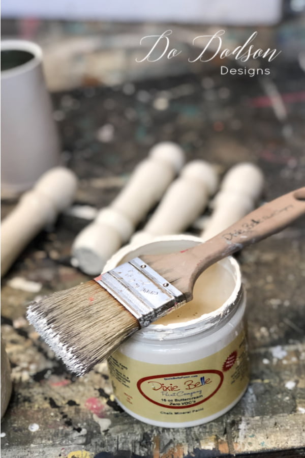 Dixie Belle chalk mineral paint is my go-to for all my projects. It adheres to almost any surface you can imagine.