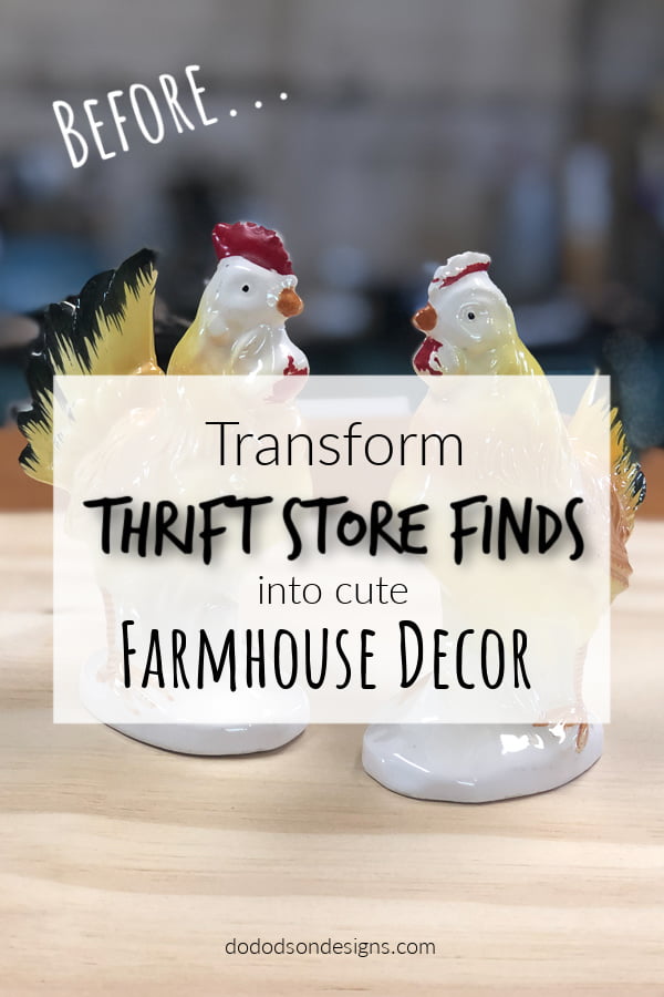 I transformed this thrift store find into CUTE farmhouse decor in less than an hour. Paint changes everything and can update home decor on a budget.