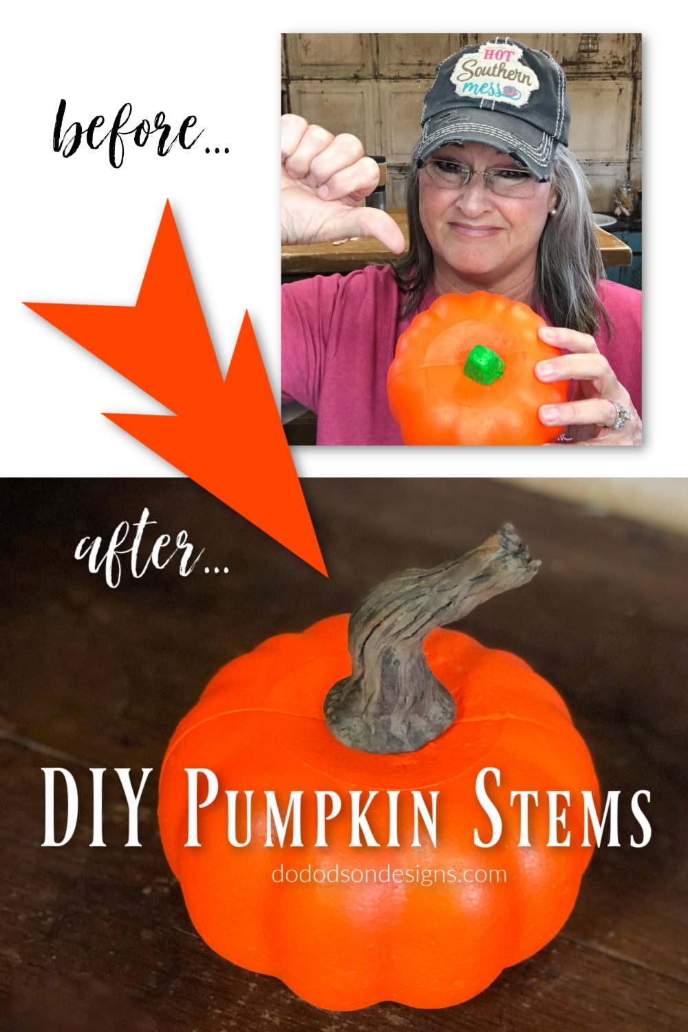 No more weird Dollar Tree fake stems. Learn how you can make your own easy DIY pumpkin stems.