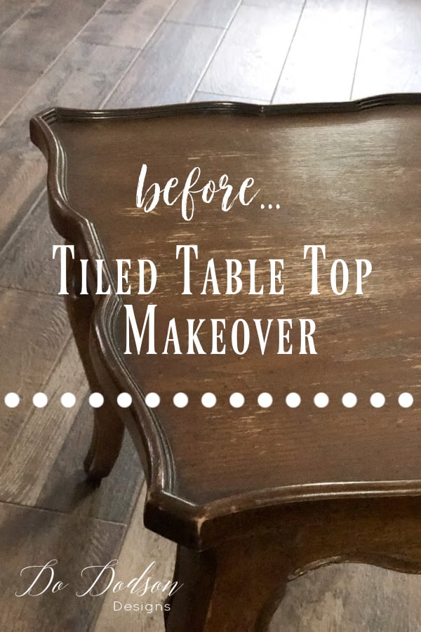 Before and after... DIY tiled table top makeover. 