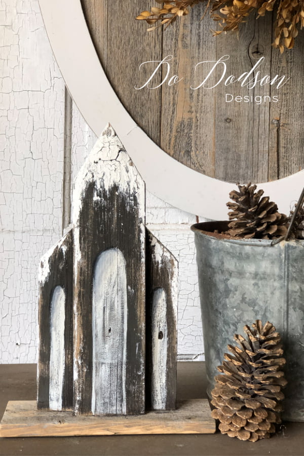 Snow-kissed Wooden Churches... easy DIY craft project. 