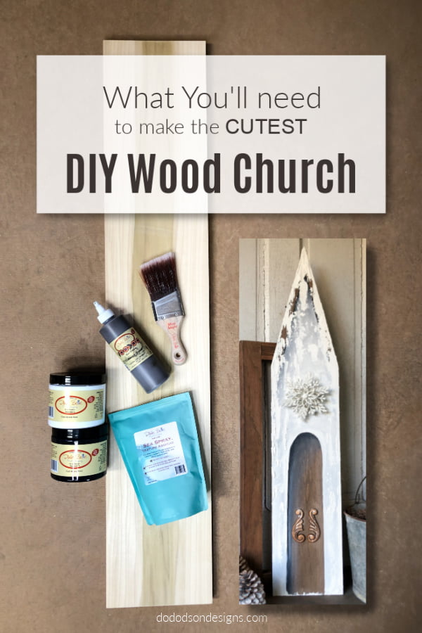 All you'll need is one board to make this adorable wood church. It's the perfect DIY Christmas decor project. 