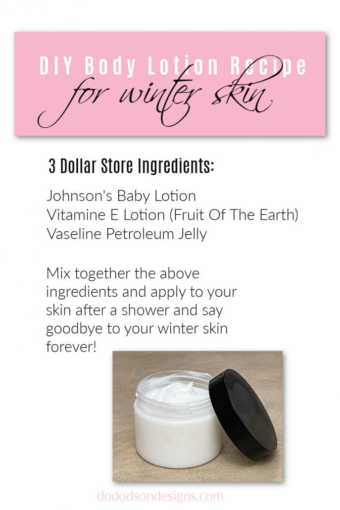 DIY Body Lotion Recipe For Winter Skin... 3 simple ingredients. 