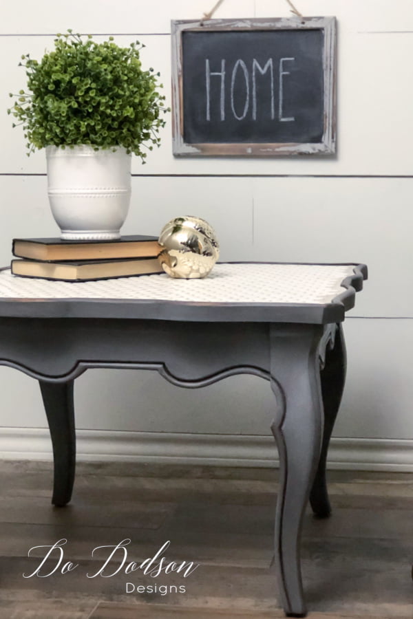 When chalk paint and tile come together on a vintage table you can't help but fall in love.  