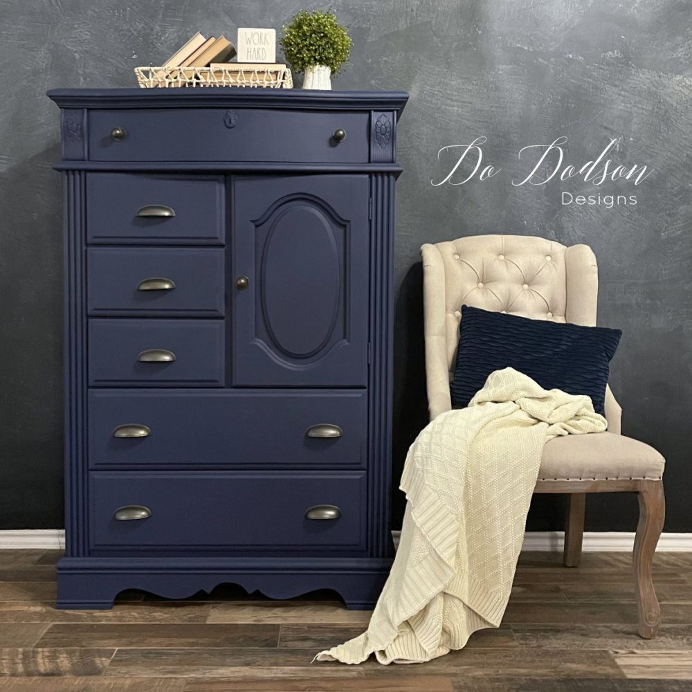 Midnight Blue Fusion Mineral Paint Dresser Makeover