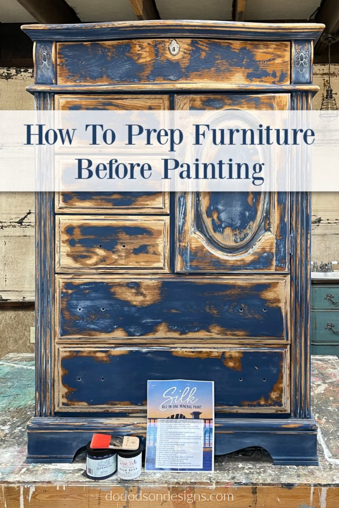 Learn how to prep furniture before painting with Silk All-In-One Mineral Paint. The before and after is shocking! 