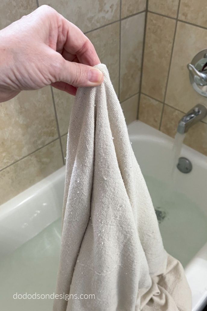 I used my bathtub for bleaching my drop cloths for curtains. It's a great option if you have a front loading washing machine and can't soak them properly. 