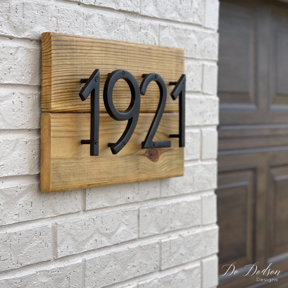 Modern Metal Address Sign | Stainless Address Plaque | Metal House Numbers  / Mid Century Modern Address