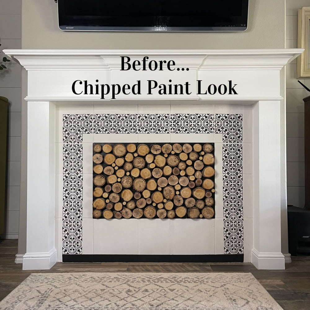 Today I'm working on my traditional fireplace to give it more of a vintage feel with this DIY chipped paint technique. Why not incorporate a little vintage feel in the mix. I do what I love in my home, and I can't wait to share this with you. 