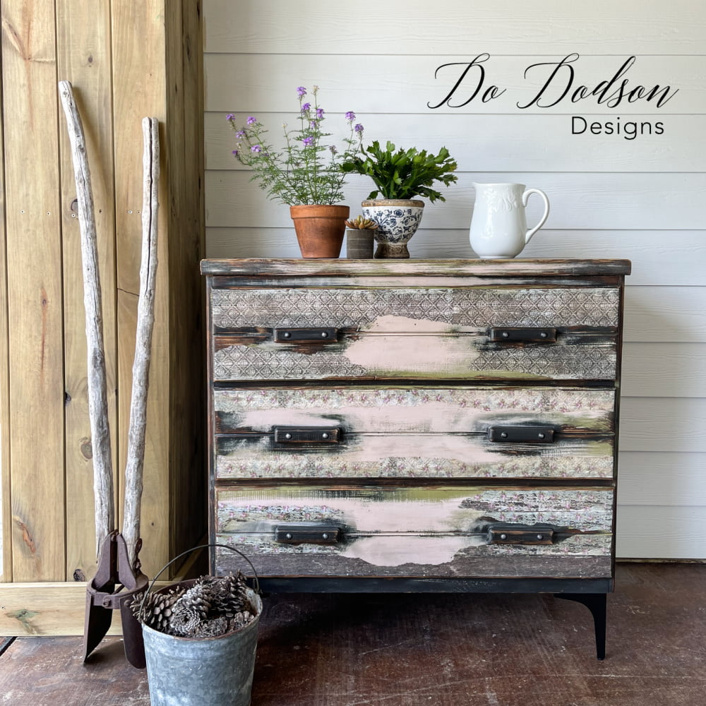 Rice Paper Decoupage On Wood Furniture Tutorial - Do Dodson Designs