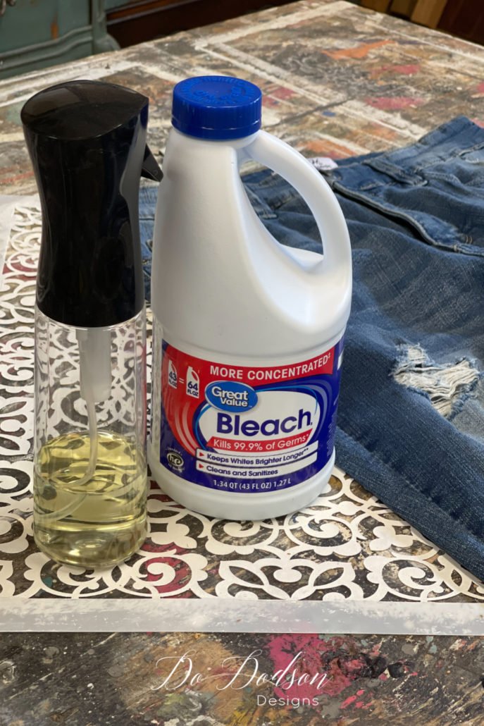 You won't believe how easy it is to stencil your jeans with bleach. It's a fun DIY to try on your favorite pair of holy  jeans.  