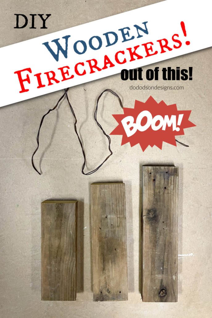 Make these easy DIY wooden firecrackers for your 4th of Jporch decorations. 