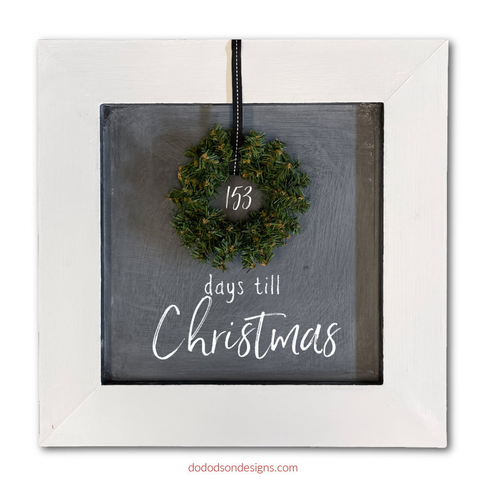 Make this cute DIY small chalkboard sign from thrift store wall art. It's so easy and a great way to countdown to Christmas! 