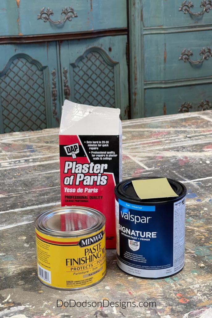 Here's my secret. These two ingredients will not only make a kick-ass chalk paint recipe that is blendable like you see with some store-bought brands, but I'm also sharing how to seal the chalk paint finish once it's painted with a paste wax you can get at most home improvement stores. 