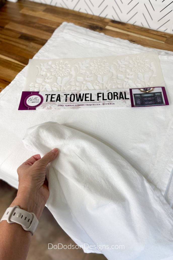 Tea Towel Floral Design Stencil
