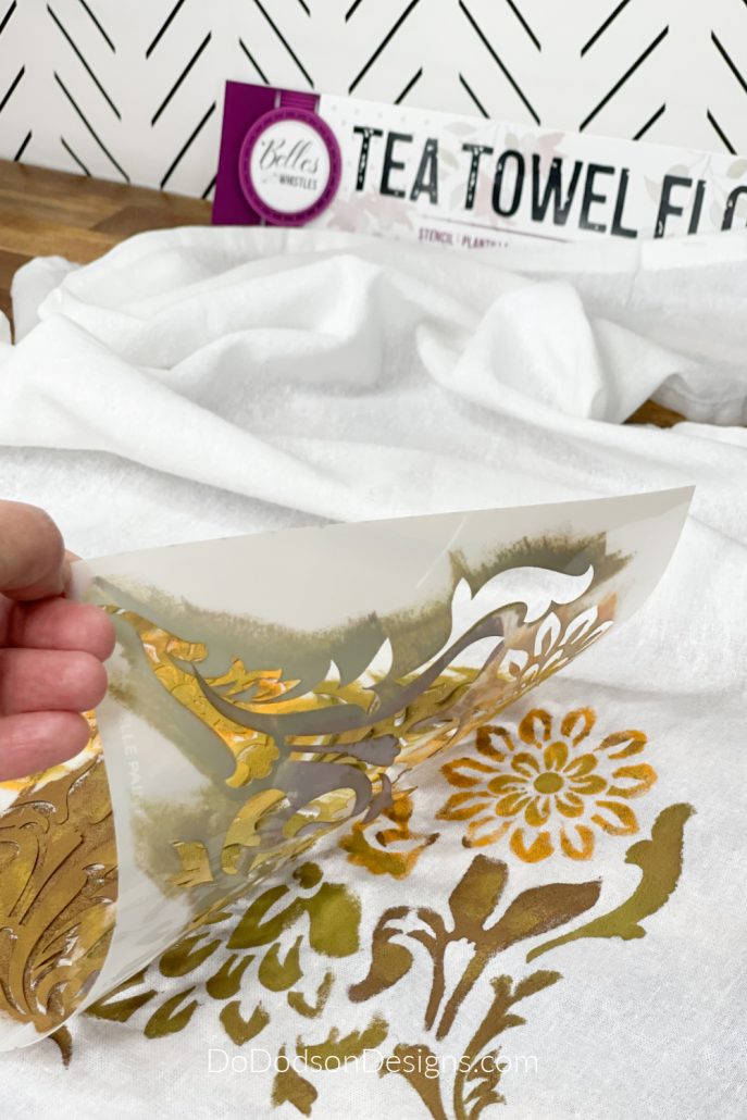 Tea Towel Floral Design Stencil 