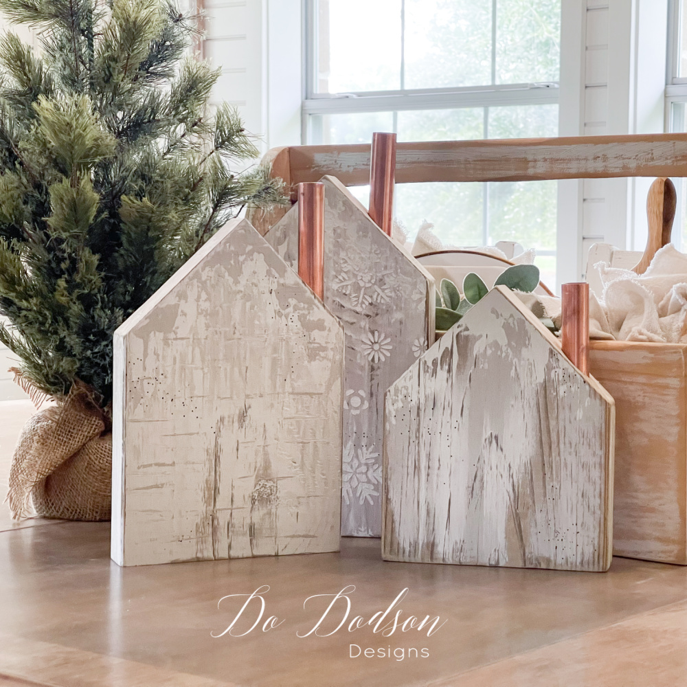 DIY Farmhouse Scrap Wood Block Houses (Crafty Christmas Decor