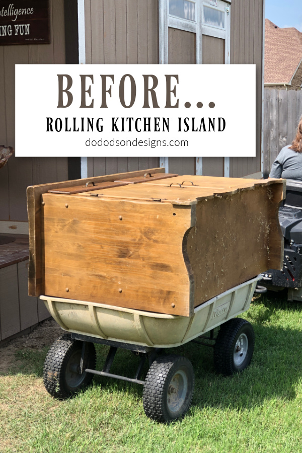 Upcycled Cabinet (DIY Rolling Kitchen Island)