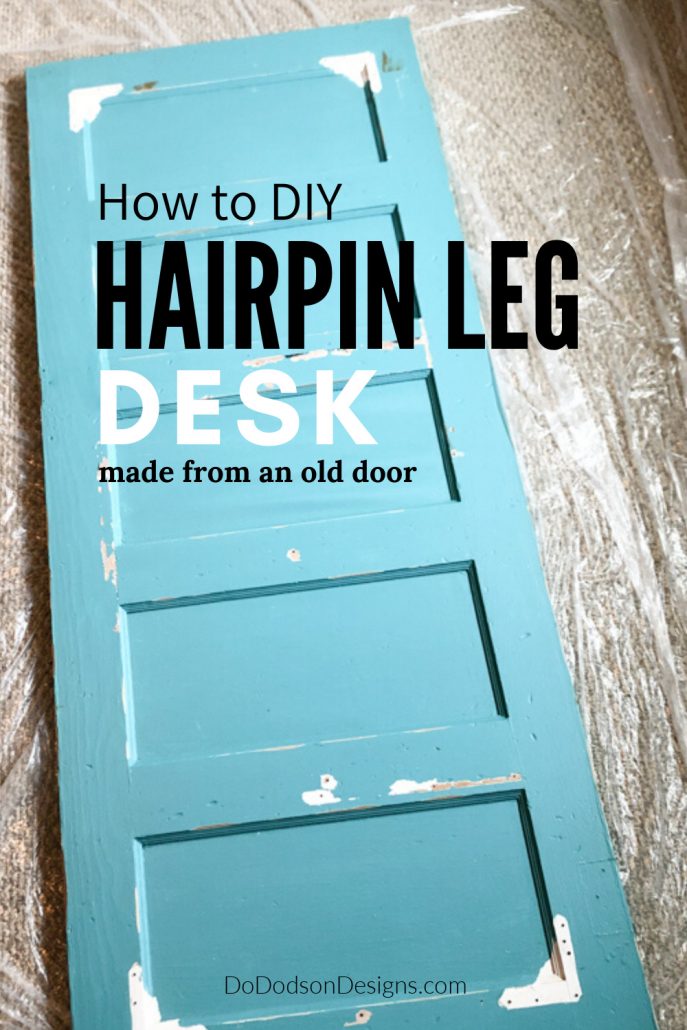 hair pin leg desk made from an old door