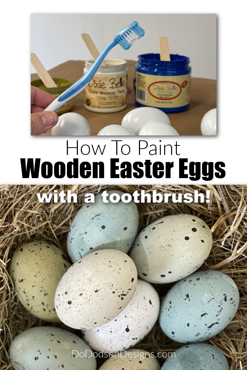 How to Paint Wooden Easter Eggs