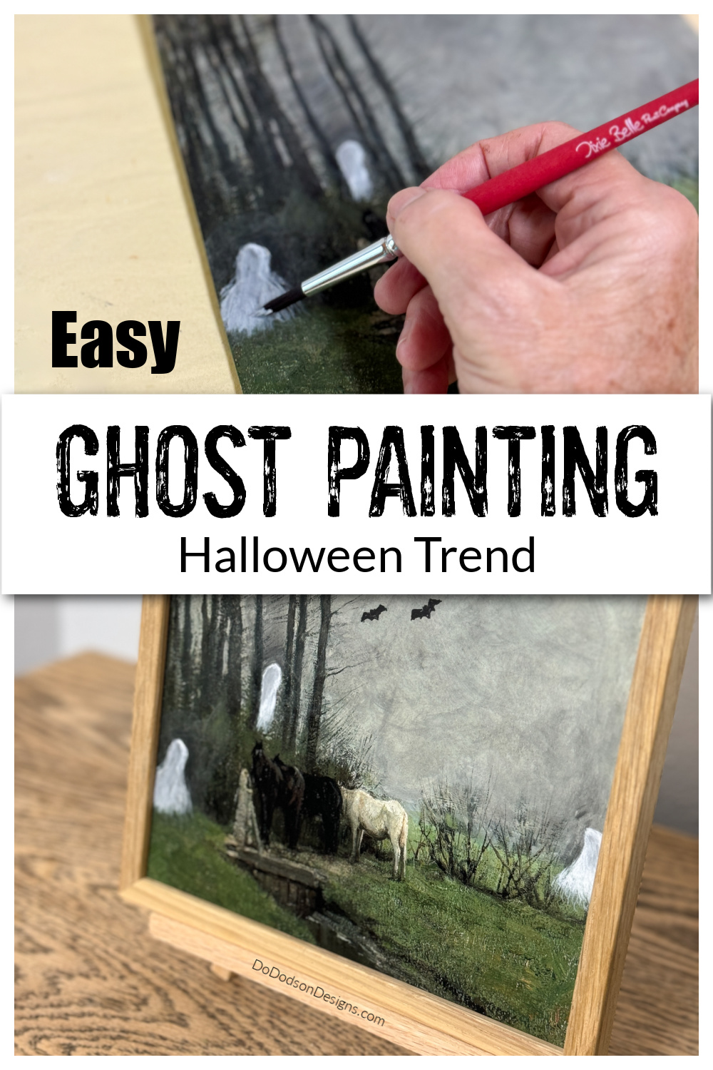 Unbelievably Easy Ghost Painting On Thrifted Prints